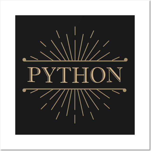 Python Vintage Design Wall Art by mangobanana